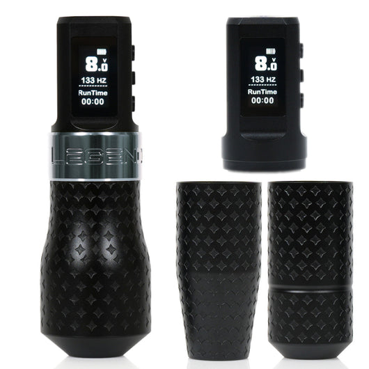 The Legend Pro Tattoo Pen - Hybrid (4.6mm) - Full Set (2 Batteries + 3 Grips)